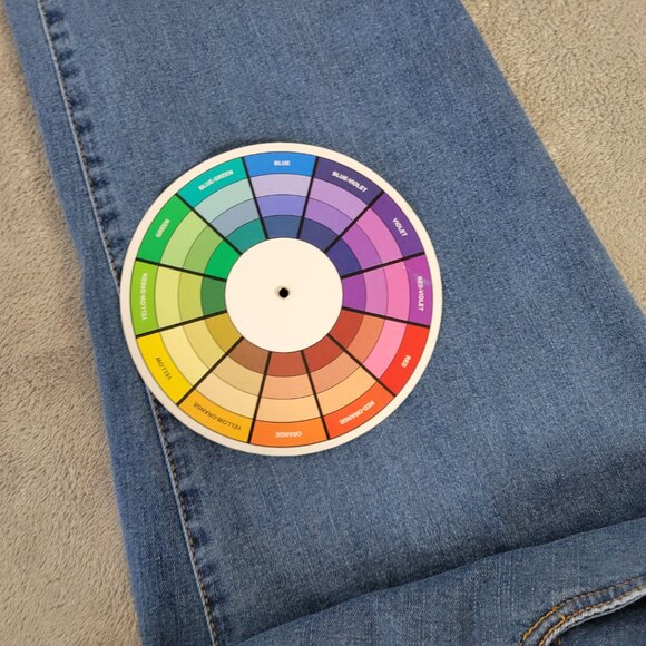 Woman Within Jeans 18W Plus Medium Wash Blue Straight Leg Pull On SL74E - Picture 10 of 10